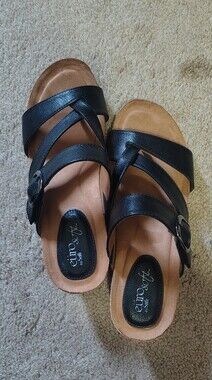 EuroSoft Women's Black Strappy Comfort Sandals